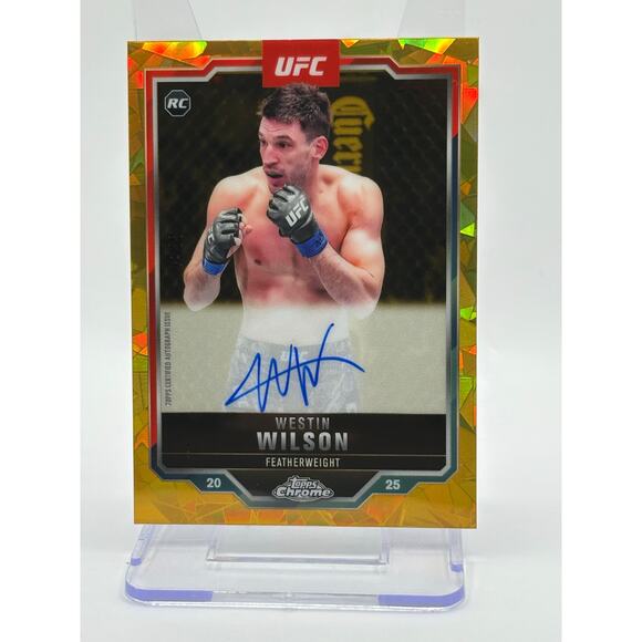 2025 Topps UFC Chrome Sapphire Westin Wilson Rookie Gold Refractor Auto 18/50 SP - Picture 1 of 2